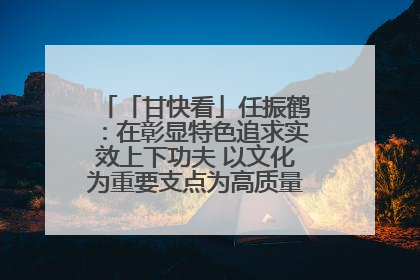 「甘快看」任振鹤：在彰显特色追求实效上下功夫 以文化为重要支点为高质量发展增添动能