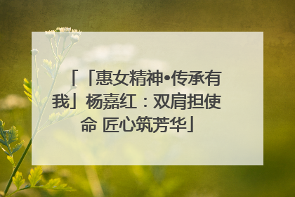 「惠女精神•传承有我」杨嘉红：双肩担使命 匠心筑芳华