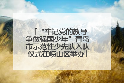 “牢记党的教导 争做强国少年”青岛市示范性少先队入队仪式在崂山区举办