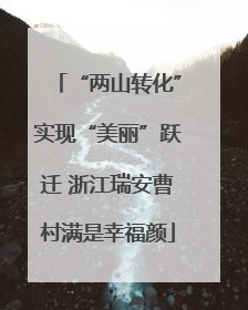 “两山转化”实现“美丽”跃迁 浙江瑞安曹村满是幸福颜