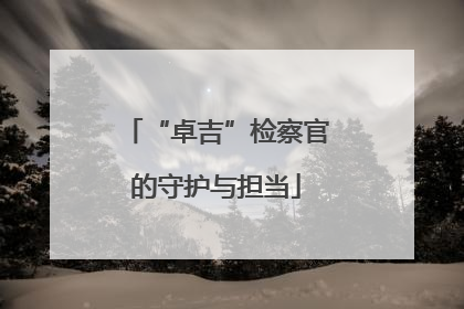 “卓吉”检察官的守护与担当