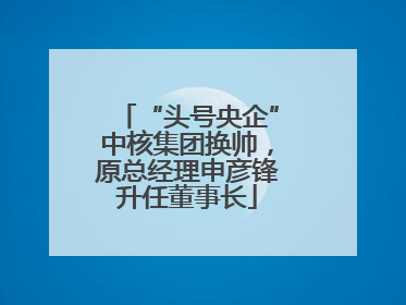 “头号央企”中核集团换帅，原总经理申彦锋升任董事长