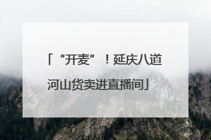 “开麦”！延庆八道河山货卖进直播间
