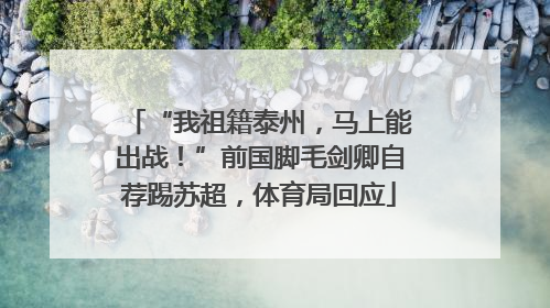 “我祖籍泰州，马上能出战！”前国脚毛剑卿自荐踢苏超，体育局回应