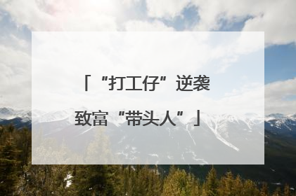 “打工仔”逆袭致富“带头人”