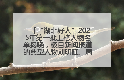 “湖北好人”2025年第一批上榜人物名单揭晓，极目新闻报道的典型人物刘明旺、周亮亮榜上有名