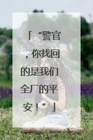 “警官，你找回的是我们全厂的平安！”