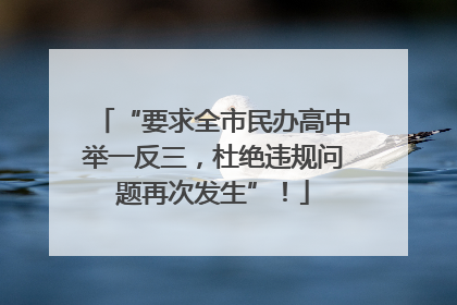 “要求全市民办高中举一反三，杜绝违规问题再次发生”！