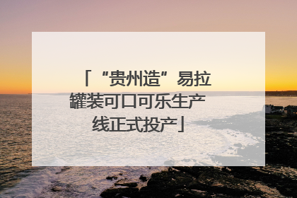 “贵州造”易拉罐装可口可乐生产线正式投产