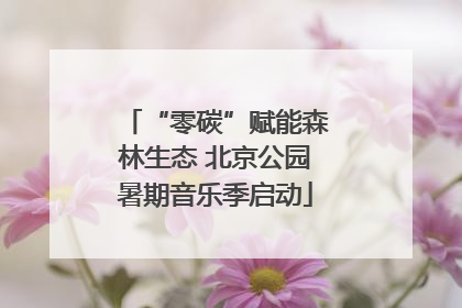 “零碳”赋能森林生态 北京公园暑期音乐季启动