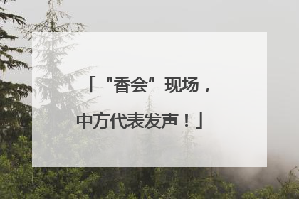 “香会”现场，中方代表发声！