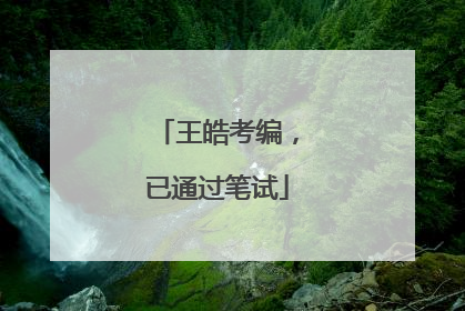 王皓考编，已通过笔试