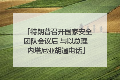 特朗普召开国家安全团队会议后 与以总理内塔尼亚胡通电话
