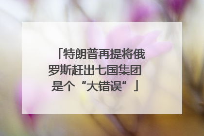特朗普再提将俄罗斯赶出七国集团是个“大错误”