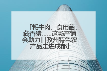 牦牛肉、食用菌、藏香猪……这场产销会助力甘孜州特色农产品走进成都