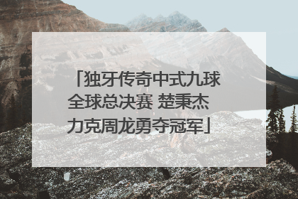 独牙传奇中式九球全球总决赛 楚秉杰力克周龙勇夺冠军