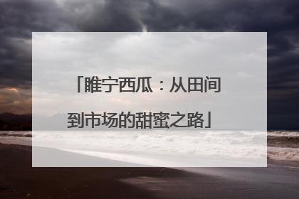 睢宁西瓜：从田间到市场的甜蜜之路