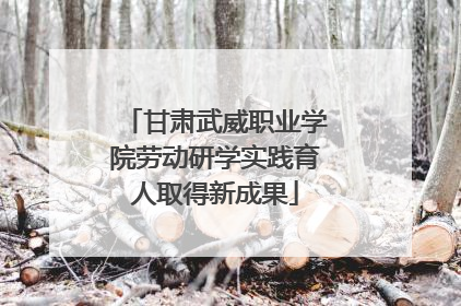 甘肃武威职业学院劳动研学实践育人取得新成果