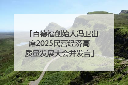 百德福创始人冯卫出席2025民营经济高质量发展大会并发言