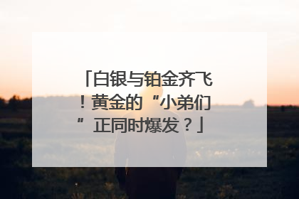 白银与铂金齐飞！黄金的“小弟们”正同时爆发？
