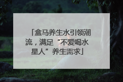 盒马养生水引领潮流，满足“不爱喝水星人”养生需求