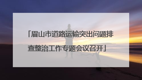眉山市道路运输突出问题排查整治工作专题会议召开