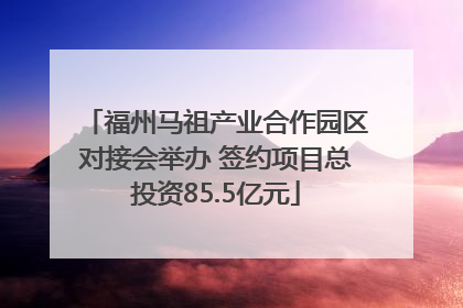 福州马祖产业合作园区对接会举办 签约项目总投资85.5亿元