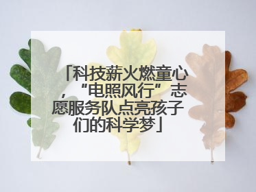 科技薪火燃童心，“电照风行”志愿服务队点亮孩子们的科学梦