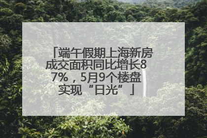 端午假期上海新房成交面积同比增长87%，5月9个楼盘实现“日光”