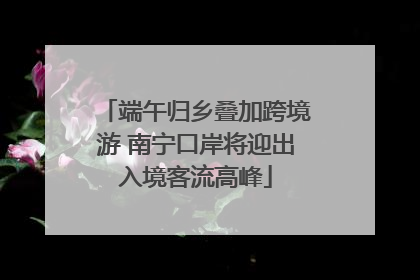 端午归乡叠加跨境游 南宁口岸将迎出入境客流高峰