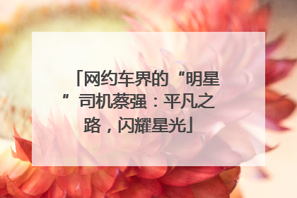 网约车界的“明星”司机蔡强：平凡之路，闪耀星光