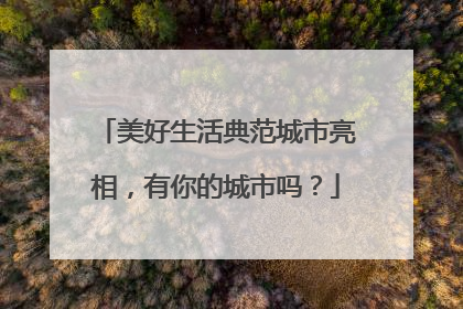 美好生活典范城市亮相，有你的城市吗？
