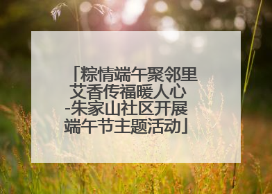 粽情端午聚邻里 艾香传福暖人心-朱家山社区开展端午节主题活动