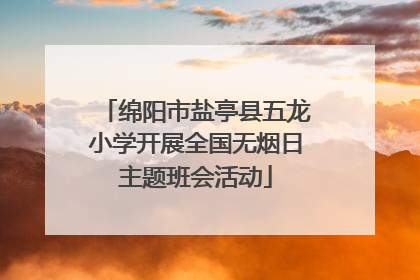 绵阳市盐亭县五龙小学开展全国无烟日主题班会活动