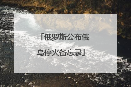 俄罗斯公布俄乌停火备忘录