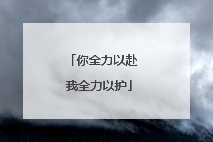 你全力以赴 我全力以护