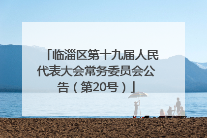 临淄区第十九届人民代表大会常务委员会公告（第20号）