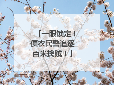 一眼锁定！便衣民警追逐百米擒贼！