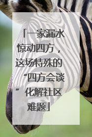 一家漏水惊动四方，这场特殊的“四方会谈”化解社区难题