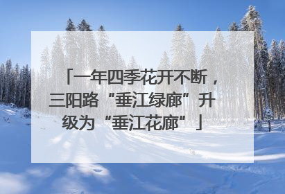 一年四季花开不断，三阳路“垂江绿廊”升级为“垂江花廊”