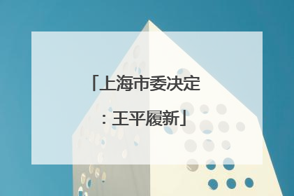 上海市委决定：王平履新