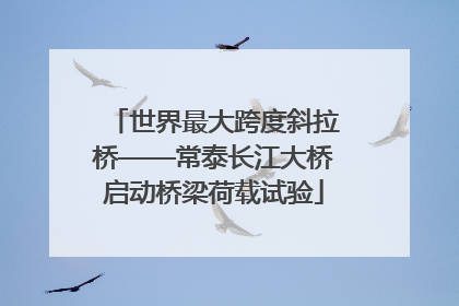世界最大跨度斜拉桥——常泰长江大桥启动桥梁荷载试验
