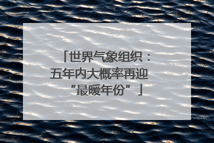 世界气象组织：五年内大概率再迎“最暖年份”