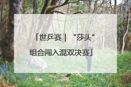 世乒赛｜“莎头”组合闯入混双决赛