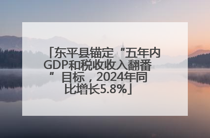 东平县锚定“五年内GDP和税收收入翻番”目标，2024年同比增长5.8%