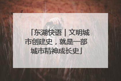 东湖快语｜文明城市创建史，就是一部城市精神成长史