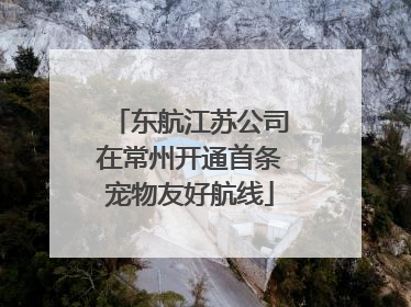 东航江苏公司在常州开通首条宠物友好航线