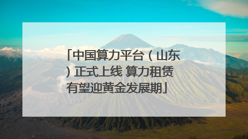 中国算力平台（山东）正式上线 算力租赁有望迎黄金发展期