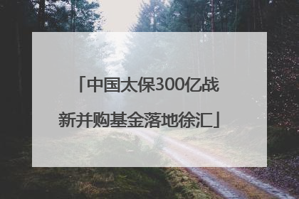 中国太保300亿战新并购基金落地徐汇