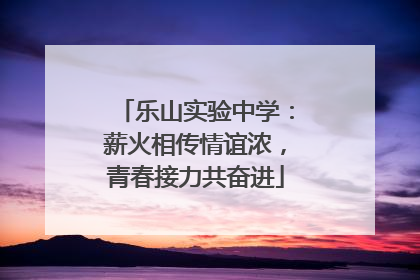 乐山实验中学：薪火相传情谊浓，青春接力共奋进